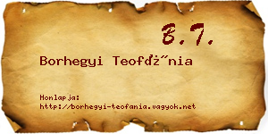 Borhegyi Teofánia névjegykártya